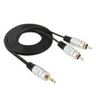 3.5mm Jack Stereo to 2 RCA Male Audio Cable, Length: 1.5m - 1