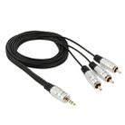 3.5mm Jack Stereo to 3 RCA Male Audio Cable, Length: 1.5m - 1