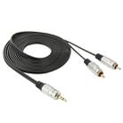 3.5mm Jack Stereo to 2 RCA Male Audio Cable, Length: 3m - 1