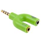 3.5mm Stereo Male to 3.5mm Headphone & Mic Female Splitter Adapter(Green) - 1