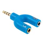 3.5mm Stereo Male to 3.5mm Headphone & Mic Female Splitter Adapter(Blue) - 1