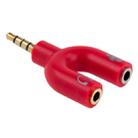 3.5mm Stereo Male to 3.5mm Headphone & Mic Female Splitter Adapter(Red) - 1