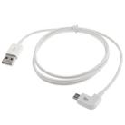 1m 90 Degree Micro USB Port USB Data Cable(White) - 3