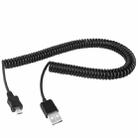 2m Micro USB Data Sync Charging Coiled Cable / Spring Cable(Black) - 1