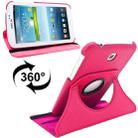 360 Degrees Rotation Litchi Texture Leather Case with Holder for Galaxy Tab 3 (7.0) / P3200 / P3210(Magenta) - 1