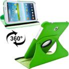 360 Degrees Rotation Litchi Texture Leather Case with Holder for Galaxy Tab 3 (7.0) / P3200 / P3210(Green) - 1