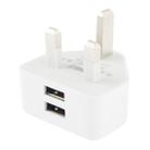 UK Plug 5V 2.1A Dual Port USB Charge Adapter(White) - 1