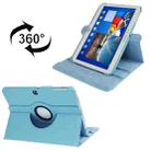 360 Degree Rotation Lichi Texture Leather Case with Holder for Galaxy Tab 3 (10.1) / P5200 / P5210, Baby Blue - 1