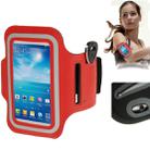 PU Sports Armband Case with Earphone Hole & Key Pocket for Galaxy S IV mini / i9190 (Red) - 1