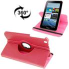 360 Degree Rotation Litchi Texture Leather Case with Holder for Galaxy Tab 3 (8.0) / T3110 / T3100 / T315(Magenta) - 1