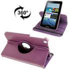 360 Degree Rotation Litchi Texture Leather Case with Holder for Galaxy Tab 3 (8.0) / T3110 / T3100 / T315(Purple) - 1