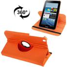 360 Degree Rotation Litchi Texture Leather Case with Holder for Galaxy Tab 3 (8.0) / T3110 / T3100 / T315(Orange) - 1