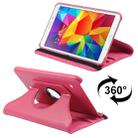 360 Degree Rotatable Litchi Texture Leather Case with 2-angle Viewing Holder for Galaxy Tab 4 8.0 / SM-T330(Magenta) - 1