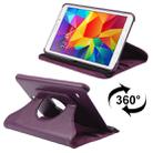 360 Degree Rotatable Litchi Texture Leather Case with 2-angle Viewing Holder for Galaxy Tab 4 8.0 / SM-T330(Purple) - 1