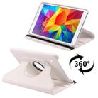 360 Degree Rotatable Litchi Texture Leather Case with 2-angle Viewing Holder for Galaxy Tab 4 8.0 / SM-T330(White) - 1