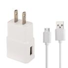 Micro 5 Pin USB Sync Cable + US Plug Travel Charger(White) - 1