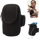 Thicken Nylon Fabric Double Layers Sports Armband Case for Galaxy S IV / i9500 / i9300 / i9190    (Black) - 1