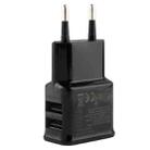 USB Wall Charger Full 2.1A Lidu Jointless Dual USB Output Travel Power Adapter, Compatible with iPhone, iPad, Samsung,Tablet, Kindle and More, EU Plug(Black) - 1