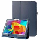 Litchi Texture Flip Leather Case with Holder for Galaxy Tab 4 10.1 / T530(Dark Blue) - 1