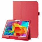 Litchi Texture Flip Leather Case with Holder for Galaxy Tab 4 10.1 / T530(Red) - 1