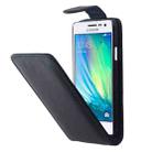 Vertical Flip Magnetic Button Leather Case for Galaxy A7 / A700F(Black) - 1