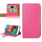 Crazy Horse Texture Leather Case with Credit Card Slot & Holder for Galaxy S5 / G900 (Magenta) - 1