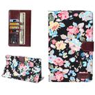 Flowers Pattern Horizontal Flip Leather Case with Card Slot & Wallet & Holder for Galaxy Tab S 8.4 / T700(Black) - 1