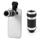 Universal 8x Zoom Telescope Telephoto Camera Lens with Smile Clip(Black) - 1