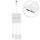 Micro USB to 2 Ports USB OTG HUB Cable with Micro USB Power Supply, Length: 20cm, For Galaxy S6 & S6 edge / S5 / S4, Note 4, Tablets(White) - 1