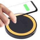 Universal QI Standard Round Wireless Charging Pad (Black + Orange) - 1