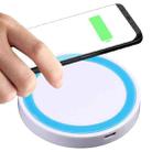 Universal QI Standard Round Wireless Charging Pad (White + Blue) - 1