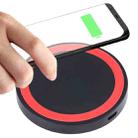 Universal QI Standard Round Wireless Charging Pad (Black + Red) - 1