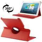 360 Degree Rotatable Litchi Texture Leather Case with Holder for Galaxy Tab 2 (10.1) / P5100(Red) - 1