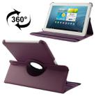 360 Degree Rotatable Litchi Texture Leather Case with Holder for Galaxy Tab 2 (10.1) / P5100(Purple) - 1