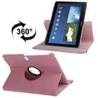 360 Degree Rotatable Litchi Texture Leather Case with 2-angle Viewing Holder for Galaxy Note 10.1 (2014 Edition) / P600, Pink(Pink) - 1