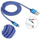 1m Net Style High Quality Metal Head Micro USB to USB Data / Charging Cable(Blue) - 1