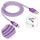 1m Net Style High Quality Metal Head Micro USB to USB Data / Charging Cable(Purple) - 1