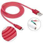 1m Net Style High Quality Metal Head Micro USB to USB Data / Charging Cable(Red) - 1