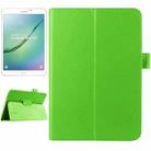 Litchi Texture Horizontal Flip Solid Color Smart Leather Case with Two-folding Holder & Sleep / Wake-up Function for Galaxy Tab S2 8.0 / T715(Green) - 1