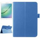 Litchi Texture Horizontal Flip Solid Color Smart Leather Case with Two-folding Holder & Sleep / Wake-up Function for Galaxy Tab S2 8.0 / T715(Blue) - 1
