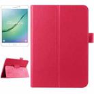 Litchi Texture Horizontal Flip Solid Color Smart Leather Case with Two-folding Holder & Sleep / Wake-up Function for Galaxy Tab S2 8.0 / T715(Magenta) - 1