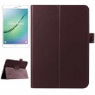 Litchi Texture Horizontal Flip Solid Color Smart Leather Case with Two-folding Holder & Sleep / Wake-up Function for Galaxy Tab S2 8.0 / T715(Brown) - 1
