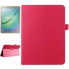 Litchi Texture Horizontal Flip Solid Color Smart Leather Case with Two-folding Holder & Sleep / Wake-up Function for Galaxy Tab S2 9.7 / T815(Magenta) - 1