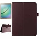 Litchi Texture Horizontal Flip Solid Color Smart Leather Case with Two-folding Holder & Sleep / Wake-up Function for Galaxy Tab S2 9.7 / T815(Brown) - 1
