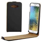 Crazy Horse Texture Vertical Flip Solid Color Magnetic Button Leather Case for Galaxy E7 / E7000(Black) - 1