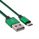 1m Woven Style Micro USB to USB 2.0 Data / Charger Cable, For Samsung, HTC, Sony, Lenovo, Huawei, and other Smartphones(Green) - 1