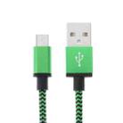 2m Woven Style Micro USB to USB 2.0 Data / Charger Cable(Green) - 1