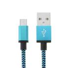 2m Woven Style Micro USB to USB 2.0 Data / Charger Cable(Blue) - 1