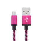 2m Woven Style Micro USB to USB 2.0 Data / Charger Cable(Magenta) - 1