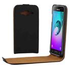 For Galaxy J3 Khaki Lining Vertical Flip Magnetic Buckle PU Leather Case (Black) - 1